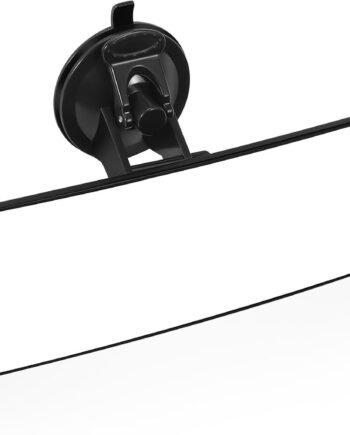 12'' Large Rear View Mirror with Suction Cup, Stick on Universal Frameless Inside Rearview Blue Mirror with Parabolic Wide Angle Mounted on Windshield for Car Marine Auto Boat Truck  Van (White)