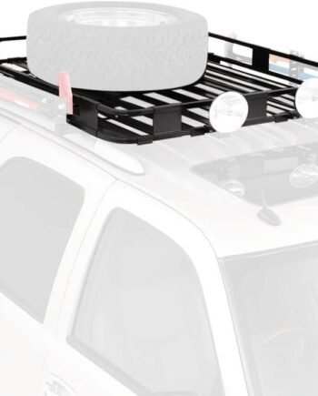 Black Aluminum  Roof Rack for Cargo, Luggage, and Bikes. Fits Full Size Vans. 50" W x 60" L x 5" T. Requires Vehicle Specific Roof Rack Adapter