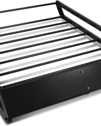 Universal Tubular Bar/Box Frame Rooftop Cargo Carrier Basket with Wind Fairing, 143 lbs Max Load