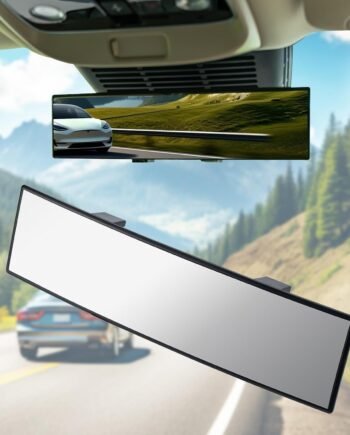 Rear View Mirror, Interior Clip-on Wide Angle Rear View Mirror, Universal 11.81 Inch Panoramic Convex Rearview Mirror, Rear View Mirror Accessory, for Cars,s,Trucks, Various Kinds Vehicles