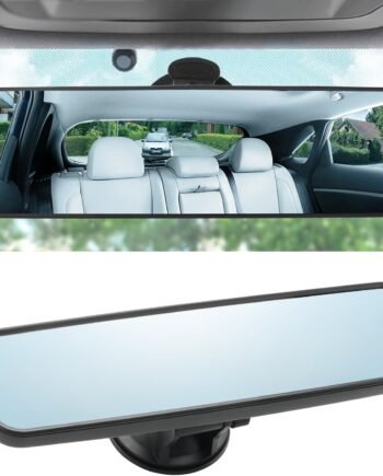 Anti Glare Rear View Mirror with Adjustable Suction Cup, HD Universal Car Interior Rear View Mirror to Eliminate Blind Spots and Reduce Glare for Cars, s, and Trucks(360° Adjustable)