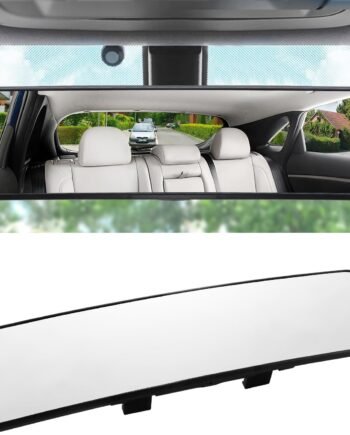 Panoramic Rear View Mirror 11.2''(285mm), Wide Angle Convex Curve Interior Rearview Mirror Clip on Original Mirror to Eliminate Blind Spot for Cars  Trucks