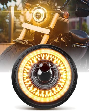 5.75" Round LED Headlight, Hi-Lo Beam + Amber DRL & Turn Signal, High Brightness