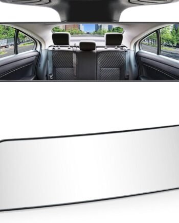 12 Inch Panoramic Rearview Mirror, Interior Clip-on Wide Angle Convex Universal Rear View Mirror to Reduce Blind Spot Effectively for More Car  Trucks -Clear